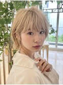 大人可愛いショート/小顔/ハイライト/白髪ぼかし/30代/40代