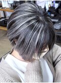 【コントラスト強め】脱白髪染めバレイヤージュ×ブリーチ2回