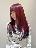【廣川】ワインレッド×エンドカラー/レイヤーカット/1ブリーチ