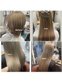 エクステ事例　ショートからロングver 長さ50cmプラス