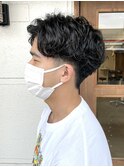 ミックススパイラルツイストスパイラルパーマセンターパート