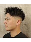 大人ショートピンパーマ/フェード/スパイキーショート