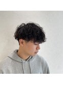 【メンズ人気】波巻きスパイラル×ツーブロックマッシュ