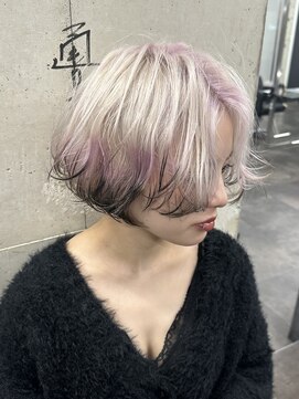 ガルテ(GARTE) 裾カラー×ハイトーン ブリーチ ケアブリーチ ウルフ