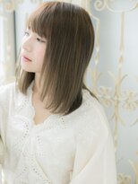 大波純一美容室パーティハン&nbsp;髪質改善ミルクティーベージュ艶感ストレートa小山10代20代30代