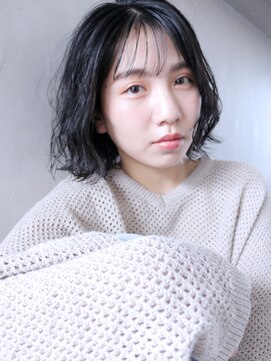 アルバム 渋谷パルコ(ALBUM) 外ハネボブ_耳かけウェーブパーマフォギーベージュ_27391