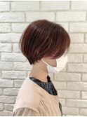 オフィスヘア/エアリーミディ/ショートパーマ/ホワイトアッシュ