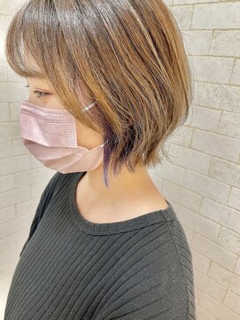 ビューティー リゾート アンアリー(BEAUTY RESORT AN ALLY) レイヤーボブ白髪ぼかしハイライト30代40代50代60代竹ノ塚西新井