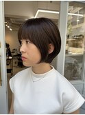 透明感カラーのミニボブ