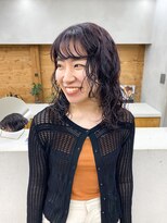 トゥコ(tuco)&nbsp;パーマ　ミディアムパーマ　ミディアム　ブドウカラー　パープル