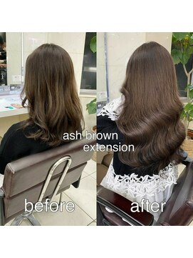 リア 大阪梅田(Ria) ～アッシュブラウン　シールエクステ70本～【Ria 大阪 梅田】