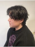 センターパートウルフニュアンスシャドウパーマ
