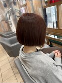 ステップボーンカットカットボブショートハイライト白髪ぼかし