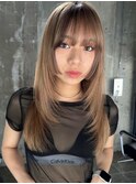 韓国ヘアーハッシュカットレイヤーカットブリーチカラー