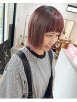 アーブル ヘアーアンドメイク(ARBRE) ピンクデザインカラー髪質改善トリートメントボブ