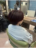 ボルドーレッドカラーブリーチなしダブルカラーワインレッド