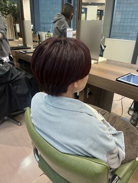 アウラ(AURA) ボルドーレッドカラーブリーチなしダブルカラーワインレッド