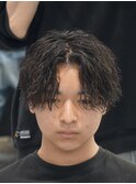 縦落ちパーマセンターパートシャドウパーマサーフカール