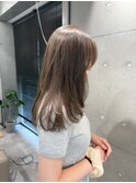 艶感ベージュのレイヤーロング