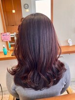 リアン 大森店(Rian)&nbsp;ゆるふわセミロング×20代チェリーレッドカラー