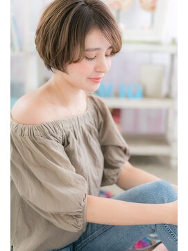 ヘアアンドビューティー ミック(Hair & Beauty miq) シンプルかわいい◎斜めバングエアリーボブb