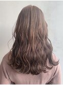 ミルクティーベージュ_耳かけウェーブパーマ_ba290921