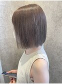 【艶感グレージュ】×【切りっぱミニボブ】