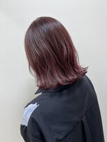 アールモンドヘア新世界&nbsp;#切りっぱなしボブ#ミディアム#ピンクブラウン