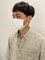 ロイ 南青山 表参道(ROI)&nbsp;メンズカットセンターパートマッシュニュアンスパーマ