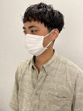ロイ 南青山 表参道(ROI) メンズカットセンターパートマッシュニュアンスパーマ