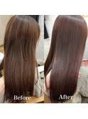 ダメージレス縮毛矯正＆イルミナカラー