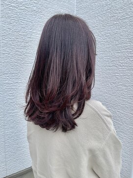 リル 新浜店(LiL) ミディアムレイヤー×ラベンダーピンク土橋2