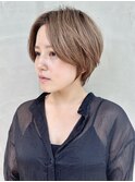 大人ハンサムショート前髪なしショートショートボブ30代40代