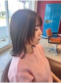 外ハネミディアムボブ×レイヤーカット うる艶ケアカラー