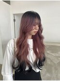 ルーツカラー×エンドカラー10代20代30代ピンクベージュ