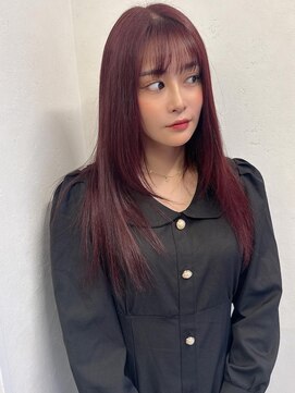 リア(Lia by KENJE) ブリーチなし高発色ボルトルビーカラー　ピンクレッド