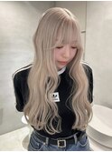 くびれヘア/アプリコットオレンジ/夏のヘアアレンジ/梅田