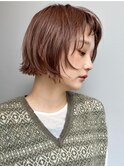外はねボブ/くびれミディ/顔まわりレイヤー/艶カラー