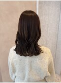 【中里恵梨】艶感カラー/チョコレートブラウン/巻き下ろし/10代