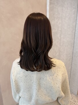 オン キャナルシティ博多前店(on) 【中里恵梨】艶感カラー/チョコレートブラウン/巻き下ろし/10代