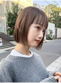 外ハネボブ　切りっぱなし &nbsp;似合わせカット　大人ガーリー　小顔