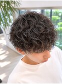 波巻きスパイラルパーマ × マッシュ