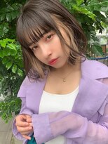 【山田】大人かわいいインナーカラー無造作ふわボブディ