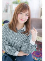 ミック ヘアアンドメイク アップ 駒込店(miq Hair&Make up)&nbsp;大人かわいい♪こっくりピンクベージュエアストレートb1