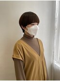 大人ガーリーチョコレートカラー×小顔カットマッシュショート