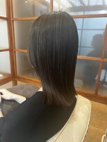 キール 海浜幕張(keel)&nbsp;パツっと切りっぱなしボブ×グレージュ