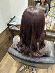 髪質改善カラー 艶髪 カシスピンク 奈良大和八木
