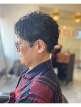 ソイクフ 四条大宮店(SOY-KUFU) 【soy-kufu】MEN'S HAIRアッシュブラックマッシュパーマショート