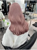 韓国ミルクティーピンクアッシュベージュカラー30代原宿ブリーチ