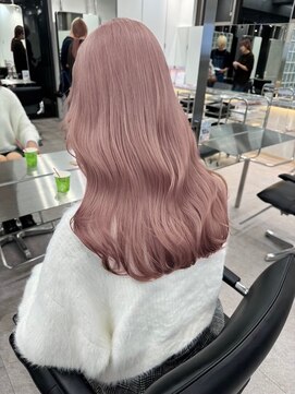 サンクプロジェクト(cinq PROJECT) 韓国ミルクティーピンクアッシュベージュカラーロブ原宿ブリーチ